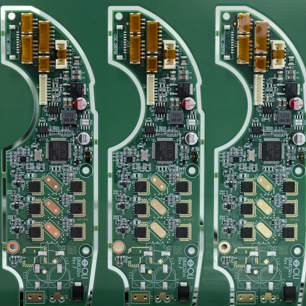 Particolare di circuito stampato analizzato nel laboratorio test