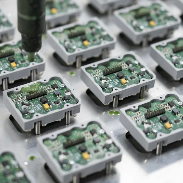 Resinatura di circuiti stampati nella produzione elettronica